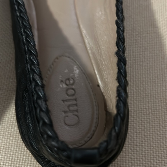 Chlöe leather ballet flats with woven detail - Picture 3 of 7